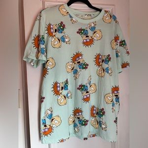Rugrats Tommy and Chuckie All Over Print Short Sleeve Tee Shirt Size L